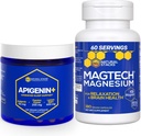 STACKS NATURELS Apigenin pour Sleep + Magtech Supplément Magnésium - Soutiens Sommeil et Santé du cerveau* - 300 Capsules Total