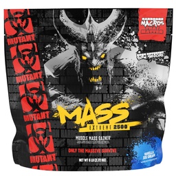 Masse mutante Extrême Gainer – Poudre de protéines de lactosérum – construire la taille et la force musculaires – Calories propres haute densité (Vanilla Ice Cream, 6 lbs)