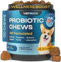 Probiotics for Dogs - Dog Probiotic Chews for Digestive and Gut Health, Dental, Immunsystem Support - Chewable Prebiotic Soft Treats - Wild Yam, Yeast Powder - Diarrhea und Bowel Support Supplement