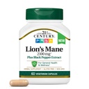 Lion's Mane 2,100 mg, Plus Schwarz Pfeffer Extrakt, Vegetarische Kapseln, 60 Zähler