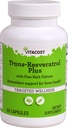 Vitacost Trans-Resveratrol Plus -- 60 capsules végétariennes