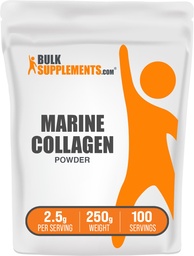 BulkSupplements.com Marine Collagen Powder - Marine Collagen Peptides Supplement, für Haare, Haut und Nägel - Hydyrolysiert & Glutenfrei, 2,5 g pro Portion, 250 g (8,8 oz) (Paket von 1)