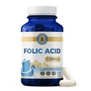 Supplément à l'acide folique – Vitamine à haut potentiel B9 1,870mg Folate de DFE, 1 100mg Acide folique, végétalien, non OGM soutient la santé cellulaire, la production d'énergie et le bien-être prénatal.