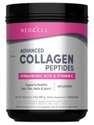 La poudre de collagène NeoCell Super, Collagène Plus comprend la vitamine C et l'acide hyaluronique, favorise la santé des cheveux, belle peau et soutien des ongles, collagène de type 1 et 3, 12g Collagène par service, 20,6 Oz
