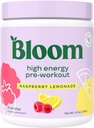 Bloom Nutrition Pré-entraînement à haute énergie avec Beta Alanine, Ginseng et L Tyrosine pour Amino Energy, Poudre de caféine naturelle de l'extrait de thé vert, Keto, Mélange de boisson sans sucre, Cimonade aux framboises