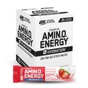 Optimum Nutrition Amino Energy Plus Hydration Packets, On-The-Go Energy Powder Stick Packs, Erdbeer Burst, 25 Count