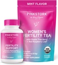 Pink Stork Fertility Bundle pour les femmes – Thé Conception + Soutien Vitamine Prénatale avec Inositol, Vitex, Folate & Ashwagandha – Soutiens Hormone Balance, Cycle Santé et Préconception Bien-être