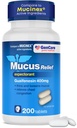 GenCare Mucus Relief Expectorant Guaifenesin 400 mg 200 Comprimés Value Pack - Rincement rapide du mucus pour les rhumes, la congestion thoracique, la grippe, la toux et les allergies