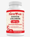 Sodium Chloride 1000mg, 365 Tablets - Salt Tablets, Non-GMO, Gluten Free - Drink with Electrolytes Replaced Hydration