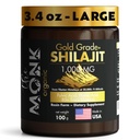 Bio Himalayan Shilajit Resin mit Fulvic Säure, Huminsäure, 85+ Minerals- Gold Grade Plus - 100g, 1000 mg pro Servierung - Energie, Stamina, Gehirnunterstützung - Made in the USA