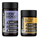 ONNIT Cognitive & Mood Support Bundle: Alpha Brain Nootropic Capsules (30 Count) + New Mood Stress Support Capsules (60 Count), IGEN Non-GMO Tested Focus, Mental Clarity, Relaxation & Sleep, 2 Pack