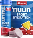 Nuun Sport Elektrolyt Tablets mit Magnesium, Kalzium, Kalium, Chloride & Natrium, Gluten Free & Vegan, Fruchtpunch, 8 Pack (80 Portionen insgesamt)