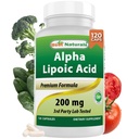 Meilleurs acides alpha lipoïques naturels 200 Mg 120 Capsules