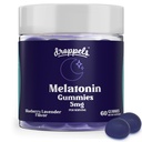 Droppels Mélatonine Gommies, 5mg – Végétaux, Mélatonine Vegan 5mg pour le soutien naturel du sommeil avec l'extrait de camomille, 60 comte, Blueberry Flavor (1-Mois)