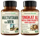 Multivitamine de santé de Vimerson pour les hommes et Tongkat Ali pour les hommes avec herbe de chèvre en chaleur, poudre de racine de maca, Tribulus Terrestris, extrait de palmier à scie