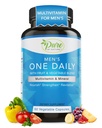 Pure By Nature Multivitamine unique quotidienne pour les hommes, supplément de soutien immunitaire avec ingrédients non OGM, vitamines et minéraux pour l'énergie, 60 capsules de légumes