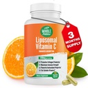 Pilules de supplément de vitamine C liposomique 1200 mg - Haute absorption 180 Capsules de végétaliens Fat Soluble VIT C, Système immunitaire de résistance maximale et Booster de collagène, Lécithine de tournesol