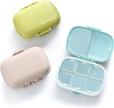 MEACOLIA 3 Pack 8 Compartiments Organisateur de pilules de voyage, Daily Pill Case Petite boîte à pilules pour la purse de poche, Portable Pill Container Medicine Organisateur de vitamines (multi-coloré)