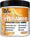 Evlution Nutrition HYDRAMINO Complete Hydration Multiplier, All 6 Electrolytes, Vitamin C & B, Fluid Boosting Aminos, Coconut Water, Endurance, Recovery, Antioxidants, 30 Serve, Orange Mango