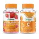 Collagène et vitamine C à vie + Vitamine C 750mg, Gummies - Grande dégustation, supplément de vitamine, sans gluten, sans OGM, gummy à croquer