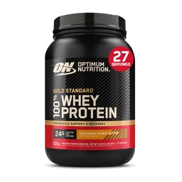 Optimum Nutrition Or Standard 100% poudre de protéines de lactosérum, beurre d'arachide au chocolat, 2 livres (paquetage mai Vary)