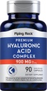 Pipeping Rock Capsules d'acide hyaluronique $ 900mg $ 90 Pills $ Supplément avec MSM et Collagen $ Complexe Premium pour les femmes et les hommes $ Non-OGM, sans gluten