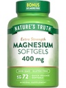 La vérité de la nature Magnésium de 400mg de softgel 72 Softgels Taille de la valeur de l'Oxyde de magnésium Extra Strength de supplément sans OGM et sans gluten