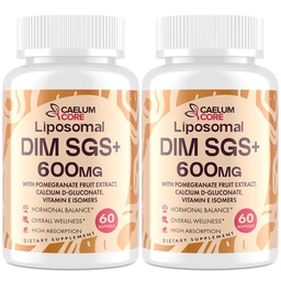 Supplément DIM SGS Liposomale - Supplément Hormone pour les femmes et les hommes, Suppléments Estrogéniques contient du glucosinolate de sulforaphane, vitamine E, fruit de grenade - Détox de soutien et antioxydant (2 pack)