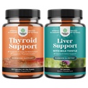 Complexe de soutien à la thyroïde herbacée avec L Tyrosine Bladderwrack Sélénium Pure Ashwagandha et foie Nettoyer la désintoxication et la réparation - Thistle de lait avec Dandelion racine Choline Beetroot & Artichaut Extrait