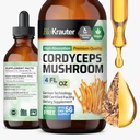 BIO KRAUTER Cordyceps Extrait de champignons - Cordyceps Sinensis Extrait de champignons liquides - 670 mg par portion - Vegan, sans alcool et sans sucre - 4 Fl.Oz.