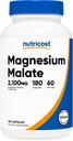Nutricost Magnesium Malate 2,100mg, 180 Capsules - Vegetarian, Non-GMO, Gluten Free