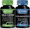WELLNESS LABSRX Capsules de resvératrol avec des capsules de mousse de mer