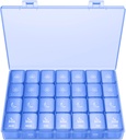 XL Pill Organizer 4 fois par jour, BUG HULL Extra Large Weekly Pill Box Case, 7 jours Conteneur de vitamines Pill Holder quotidien pour l'huile de cuivre, vitamines, suppléments (Royal Blue)