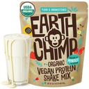 EarthChimp poudre de protéines végétales organiques - avec des probiotiques - Non OGM, sans lait, sans lactosérum, à base de protéines végétales pour les femmes et les hommes, sans gluten - 26 portions 32 Oz (Plain et non sucré)
