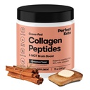 Perfect Keto Collagen Peptides poudre de protéines avec huile MCT, collagène hydrolysé, supplément de type I & III, gazon sans gluten, faible teneur en glucides, crème de café Keto, collagène pour les femmes et les hommes, pain de cannelle