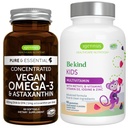 Vegan Omega-3 Algenöl + Advanced Kids Multivitamin Gummy Bundle, High Concentration DHA & EPA + Vitamin A, B, C, D3 & E, Clean Ingredients 60 Softgels + 90 Berry Flavor Gummis, von Igennus