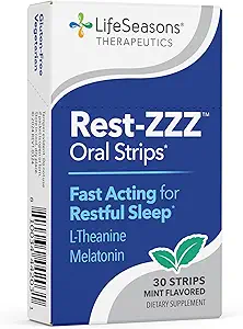 Rest-ZZ Bandes orales - Supplément de soutien de sommeil puissant - Asleep d'automne et asleep de séjour - Calme système nerveux - Naturellement moins de tension et d'agitation - faible dose Melatonine GABA & Camomille - 30 portions