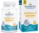 Nordic Naturals Omega-3 dans la gélatine de poisson, Saveur de citron - 60 gels de poisson - 690 mg Omega-3 - Huile de poisson - EPA & DHA - Soutien immunitaire, santé cérébrale et cardiaque, bien-être optimal - Non-OGM - 30 portions