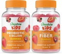 Probiotiques à vie 5 milliards d'enfants + Fibre prébiotique Enfants, Gummies Bundle - Grande dégustation, supplément de vitamine, sans gluten, sans OGM, gummy à croquer