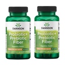 Swanson Prebiotic + Probiotic Fibre - Supplément naturel favorisant le système digestif et le soutien immunitaire de la santé - Aides Régulière et santé de l'IG - (60 capsules, 500 millions d'UCF chacune) (2 paquets)