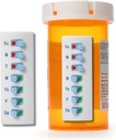 Peel und Stick wiederverwendbar für 12 + Refills, Pill/Medication/Vitamin/Pet Med Tracker & Reminder, Befestigen Sie Ihre Flasche, Organizer-Free, Curved‐Back (White, 2-Pack)