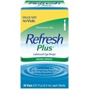 Rafraîchir Plus gouttes oculaires lubrifiantes, sans conservateur, 0,01 Fl Oz conteneurs à usage unique, 50 Compte, emballage mai Varier