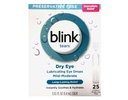 BLINK Larmes gouttes oculaires pour les yeux secs, Lubrification sans réserve gouttes oculaires, flacons stériles à usage unique, soin doux des yeux pour soulager les symptômes des yeux secs légers à modérés, 25 comtes, 0,01 fl oz