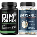 Testosterone Zinc Complex & 300mg DIM Supplement for Men for Estrogen Metabolism and Testosterone Support | Microbeadlet Zinc Supplement (60 Servings) with DIM Complex for Men (60 Servings)