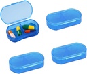 2PCS Pillen-Gehäuse für Geldbeutel Kleine 4PCS Pille Organizer Portable Reisen Tägliche Pillen Container AM &amp; PM Mini Pillen Box Vitamin, Fischöl, Supplement Halter
