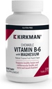 Kirkman - Vitamin B6 mit Magnesium - 120 Tabletten - Potent Vitamin B6 & Magnesium Supplementation - Kaubare Wafer - Allergiker