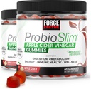 FORCE FACTOR ProbioSlim Apple Cider Essiggummis, 2-Pack, mit Bio Apple Cider Essig und LactoSpore Probiotika und Präbiotika, um Verdauung, Stoffwechsel und Immungesundheit zu unterstützen, 120 Gummies