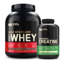 Optimum Nutrition 100% Or Standard Whey Protéine Poudre: Chocolat double riche (5 livres) avec poudre monohydratée micronisée de créatine, non aromatisée (120 portions) - Pack de paquets