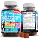 Ashwagandha Maca Gommies de racine avec Fenugreek Hibiscus Slippery Elm Extrait de safran & Beta Carotène.