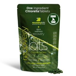 RECOVERYbits - Comprimés de Chlorelle Biologique - Superfood d'algues à base végétale - Chlorophylle - Mur cellulaire craqué - Énergie - Système immunitaire - Détox - Keto - Vegan - Non-OGM - Grand sac - 1000 Comprimés
